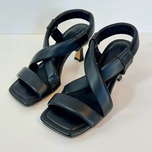 Anine Bing Black Leather Strappy Sandals Size 36